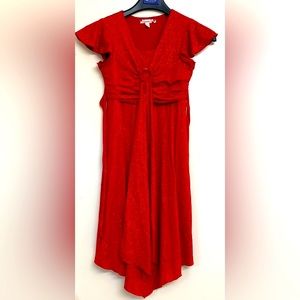 Juniors red shimmer dress with jewel accent size 12